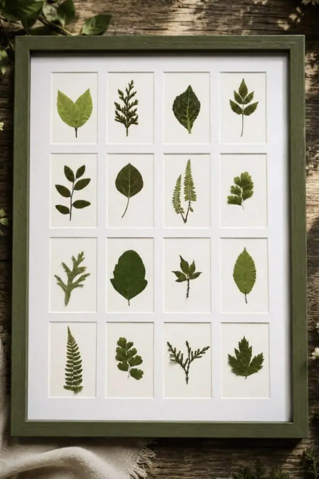 herbier déco encadré à accrocher au mur décoration murale à faire soi-même avec un passe partout feuilles et plantes herbier déco encadré à accrocher au mur décoration murale à faire soi-même avec un passe partout feuilles et plantes