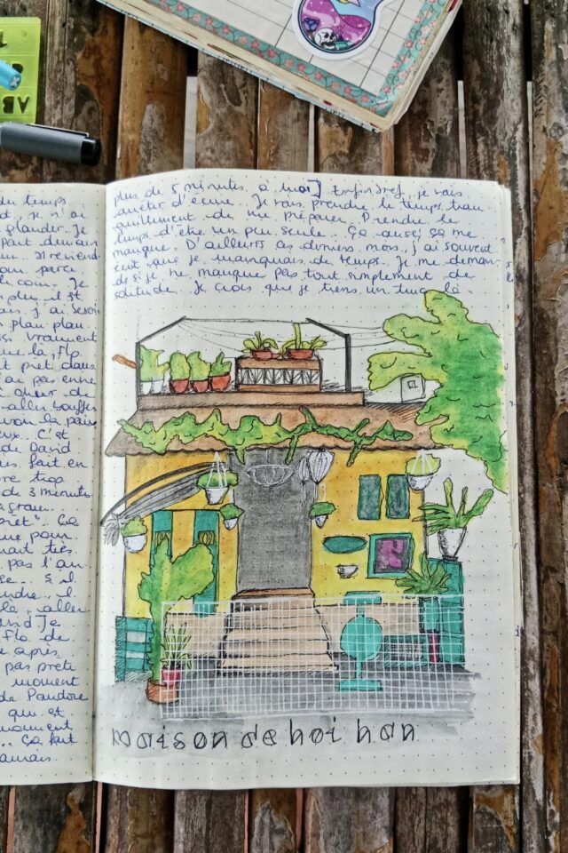 journal de voyage n°3 illustration Vietnam Hoi Han façade de maison à l'aquarelle journal de voyage n°3 illustration Vietnam Hoi Han façade de maison à l'aquarelle