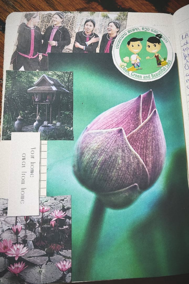 journal de voyage n°1 collage créatif Laos Luang Prabang journal de voyage n°1 collage créatif Laos Luang Prabang