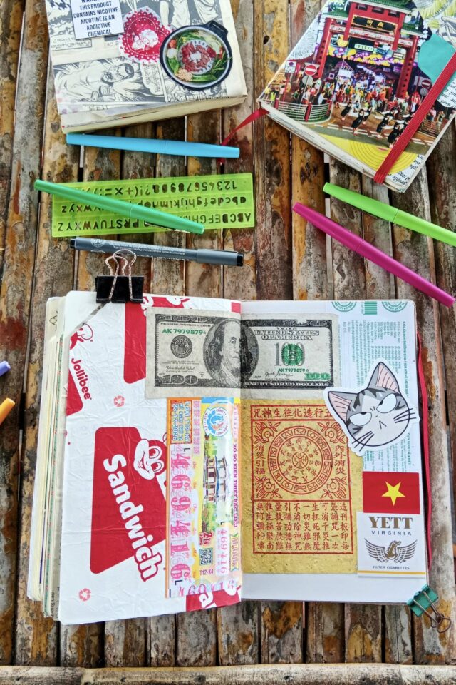 illustration carnet de voyage n°5 collage souvenir Vietnam Ho Chi Minh junk journal illustration carnet de voyage n°5 collage souvenir Vietnam Ho Chi Minh junk journal