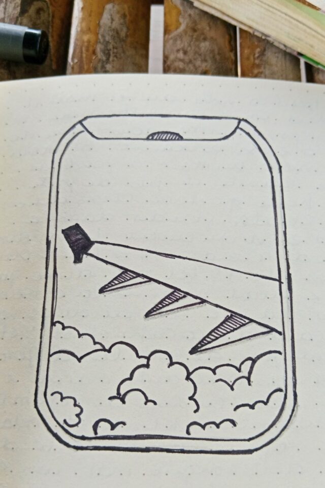 illustration facile carnet de voyage dessin vue du hublot de l'avion nuage crayon noir feutre illustration facile carnet de voyage dessin vue du hublot de l'avion nuage crayon noir feutre