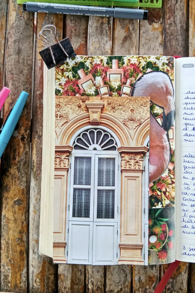 collage créatif carnet de voyage n°6 découpage magazine d'avion collage créatif carnet de voyage n°6 découpage magazine d'avion