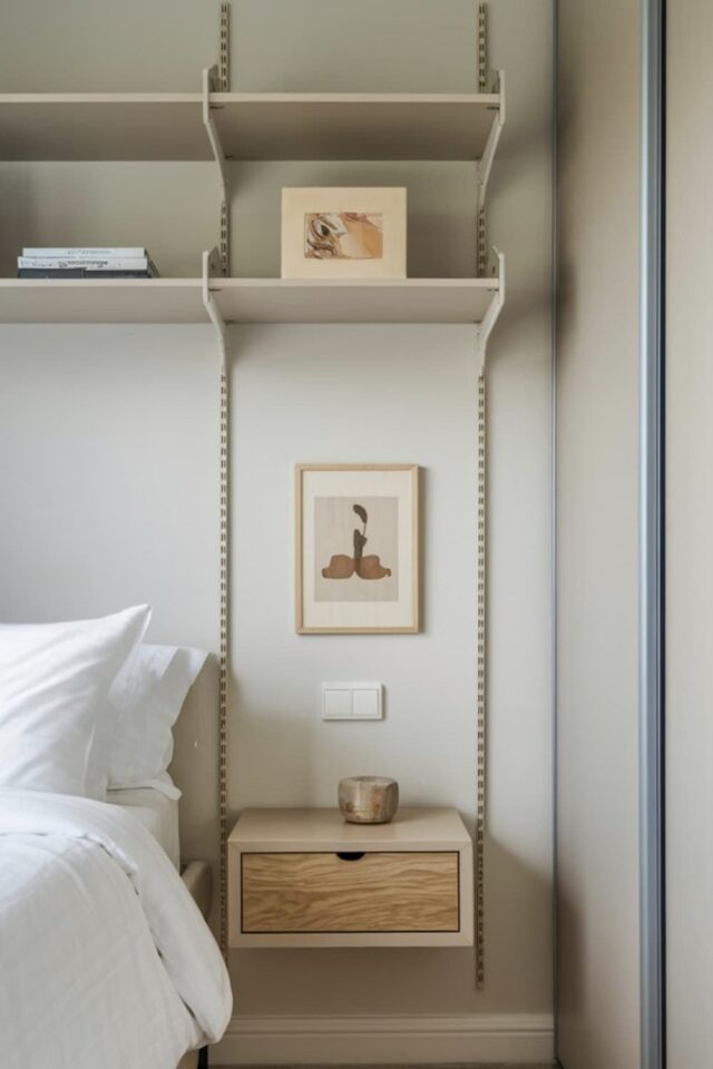 idée pas cher rangement chambre adulte étagère sur crémaillère dessus du lit table de chevet murale avec tiroir idée pas cher rangement chambre adulte étagère sur crémaillère dessus du lit table de chevet murale avec tiroir