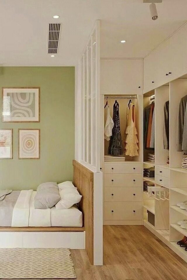 aménagement organisation chambre parentale dressing séparé de l'espace sommeil muret avec verrière blanche aménagement organisation chambre parentale dressing séparé de l'espace sommeil muret avec verrière blanche