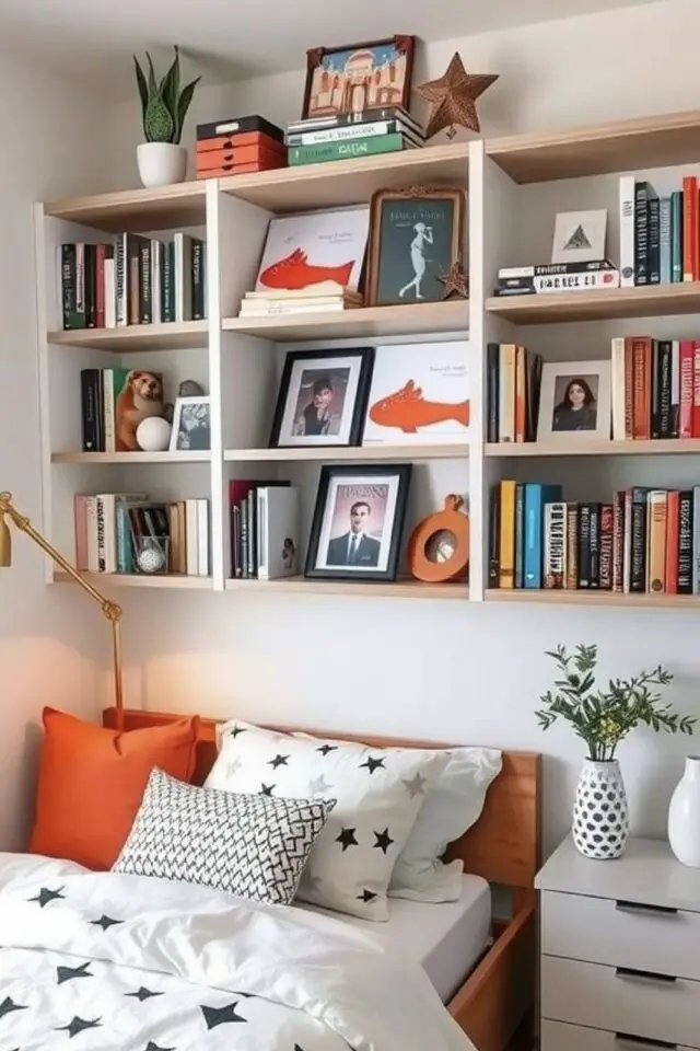 bibliothèque murale gain de place petite chambre adolescent au dessus du lit appoint de rangement bibliothèque murale gain de place petite chambre adolescent au dessus du lit appoint de rangement
