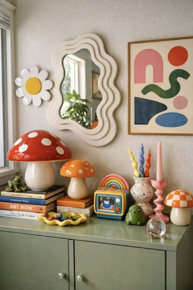 décoration murale whimsical salle à manger miroir fantaisiste et original 