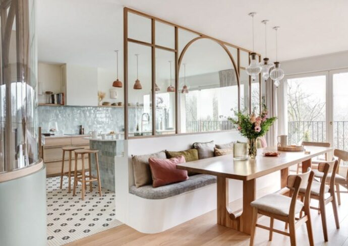architecture intérieure banquette sur mesure salle à manger cuisine