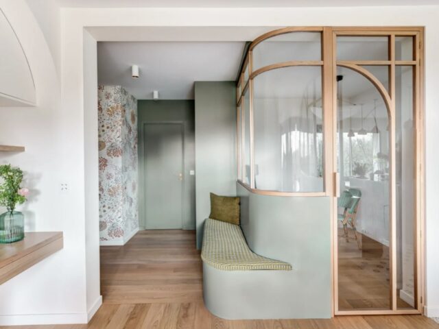 banquette sur mesure aménagement entrée projet architecture intérieure 