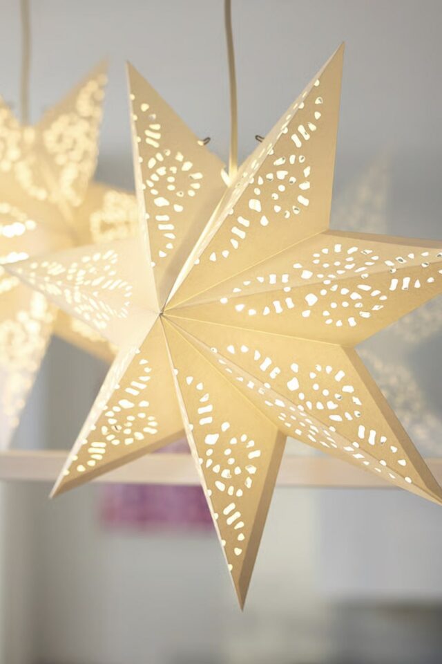 décoration de noël en papier étoile effet dentelle IKEA décoration de noël en papier étoile effet dentelle IKEA