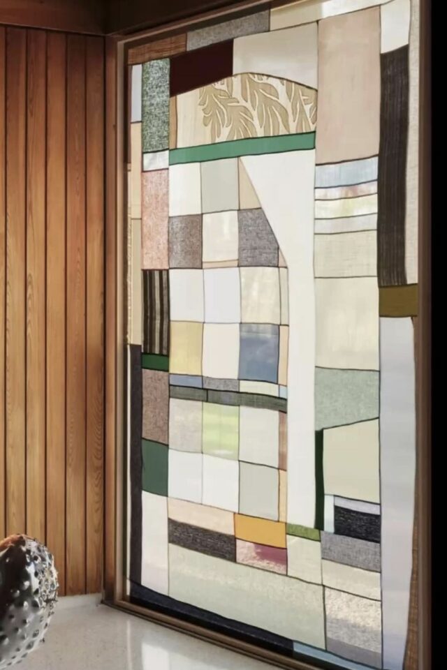 rideau patchwork pojagi effet vitrail porte vitrée bricolage couture à faire soi-même 