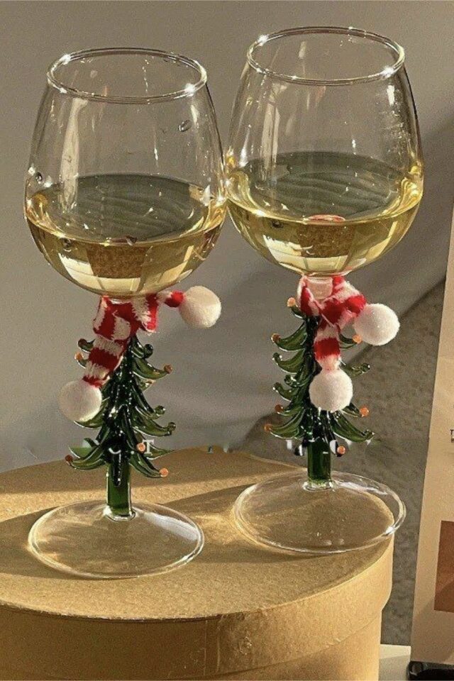 verre à pied de noël décoration traditionnelle 